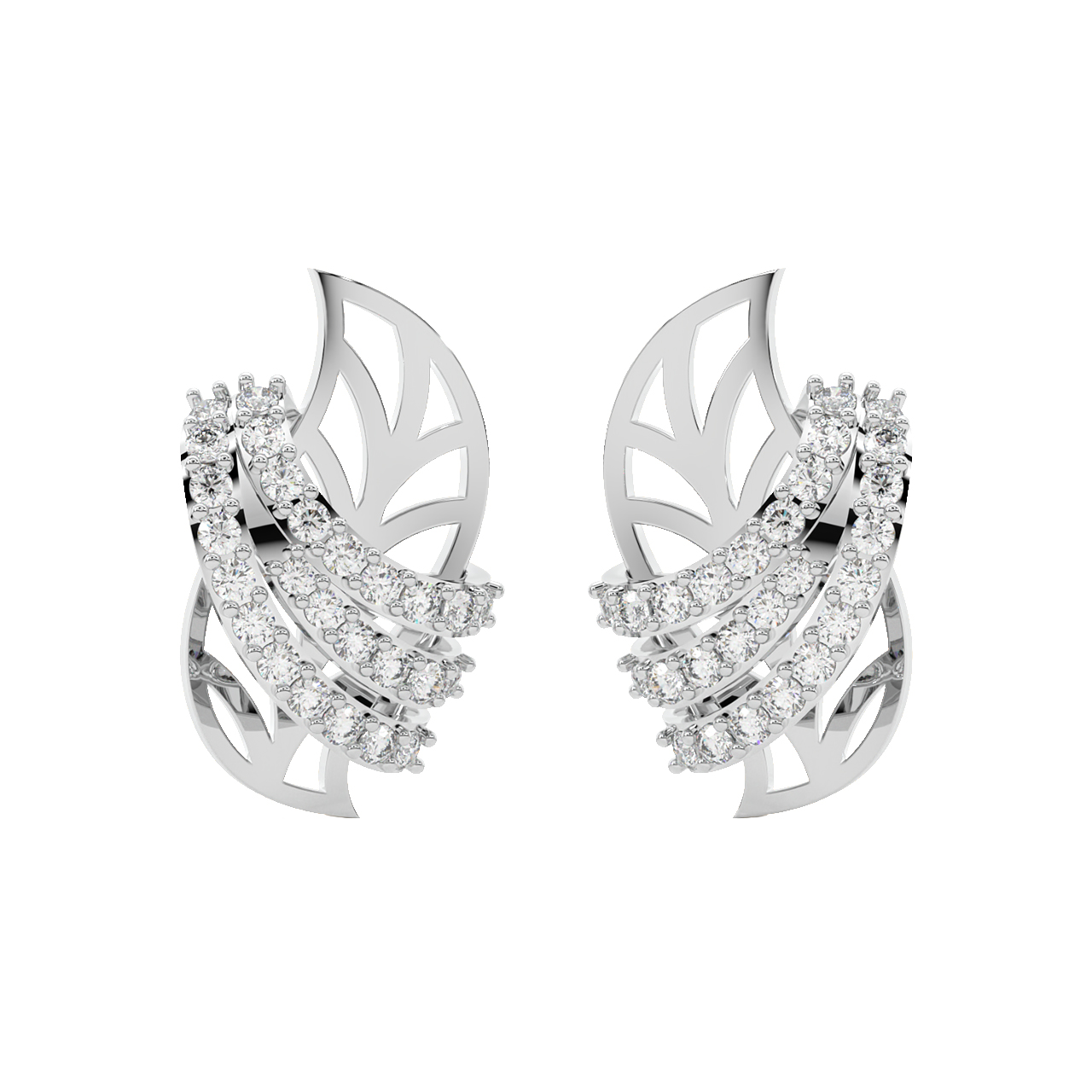 Remy Round Diamond Stud Earrings